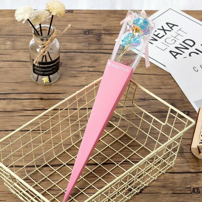 New Gold Foil Eternal Rose Flower Luminous Galaxy Red Girl Valentine’s Day Gifts