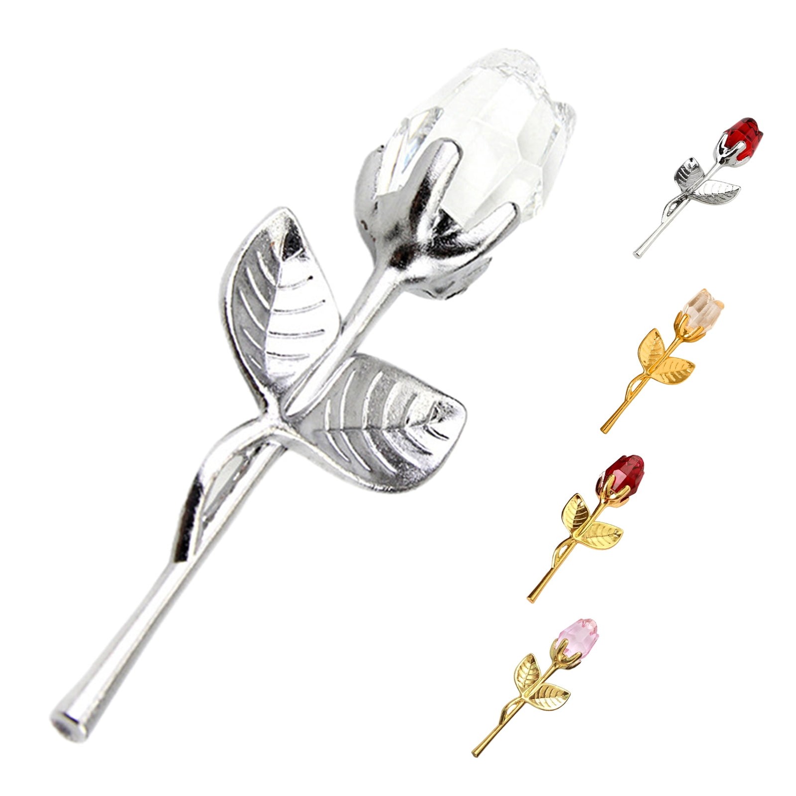 Romantic Love Forever in Bud Pink Crystal Rose Flower, Best Gift for Valentine’S