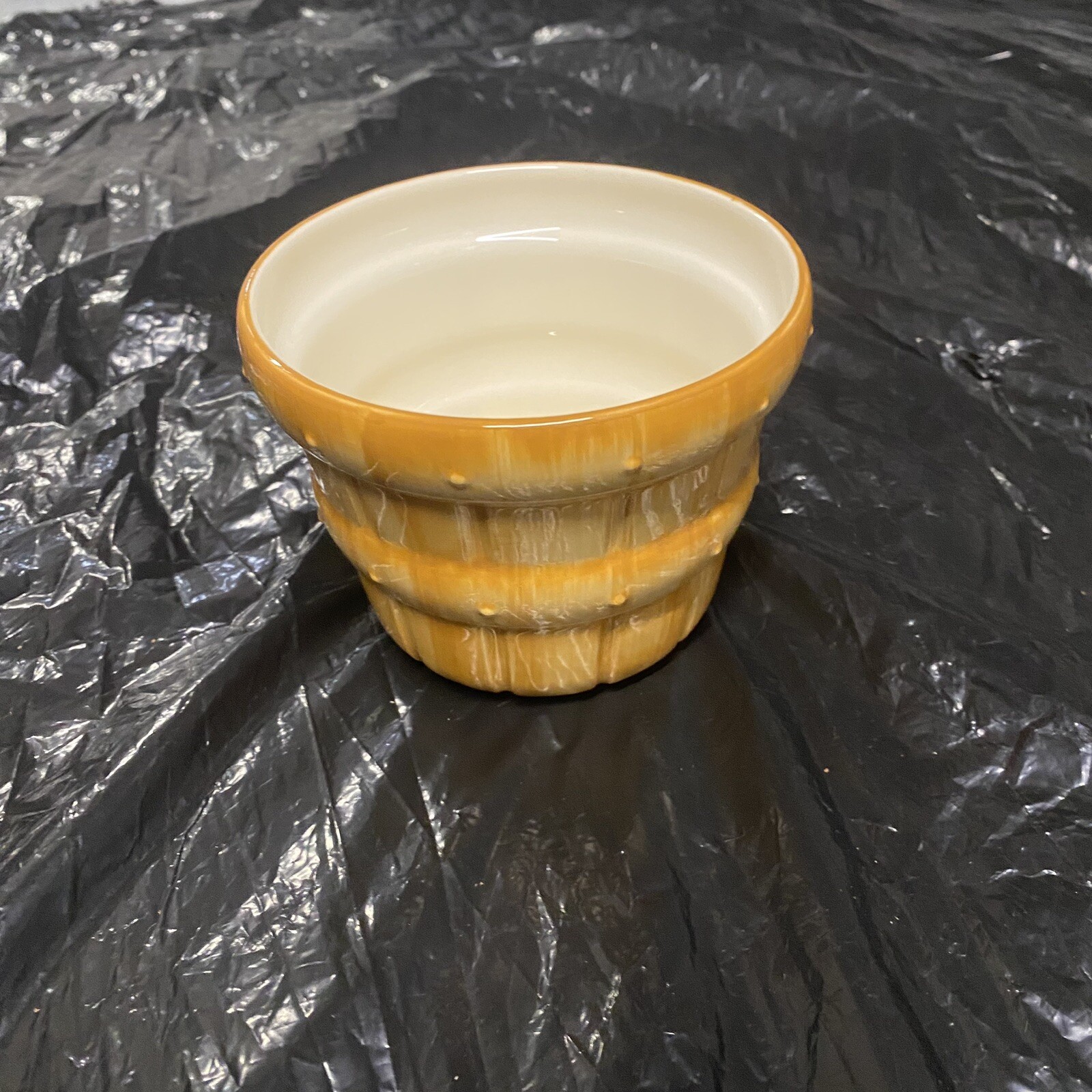 Small Barrel Style Flower Pot – Garden Accessory & Accent – Home Decor