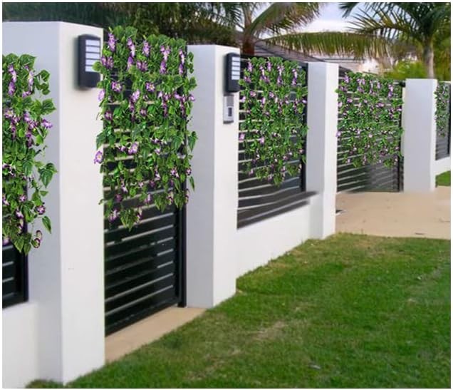 Artificial Vines 15Feet Silk Flower Garland for Outdoors Purple Morning Glory