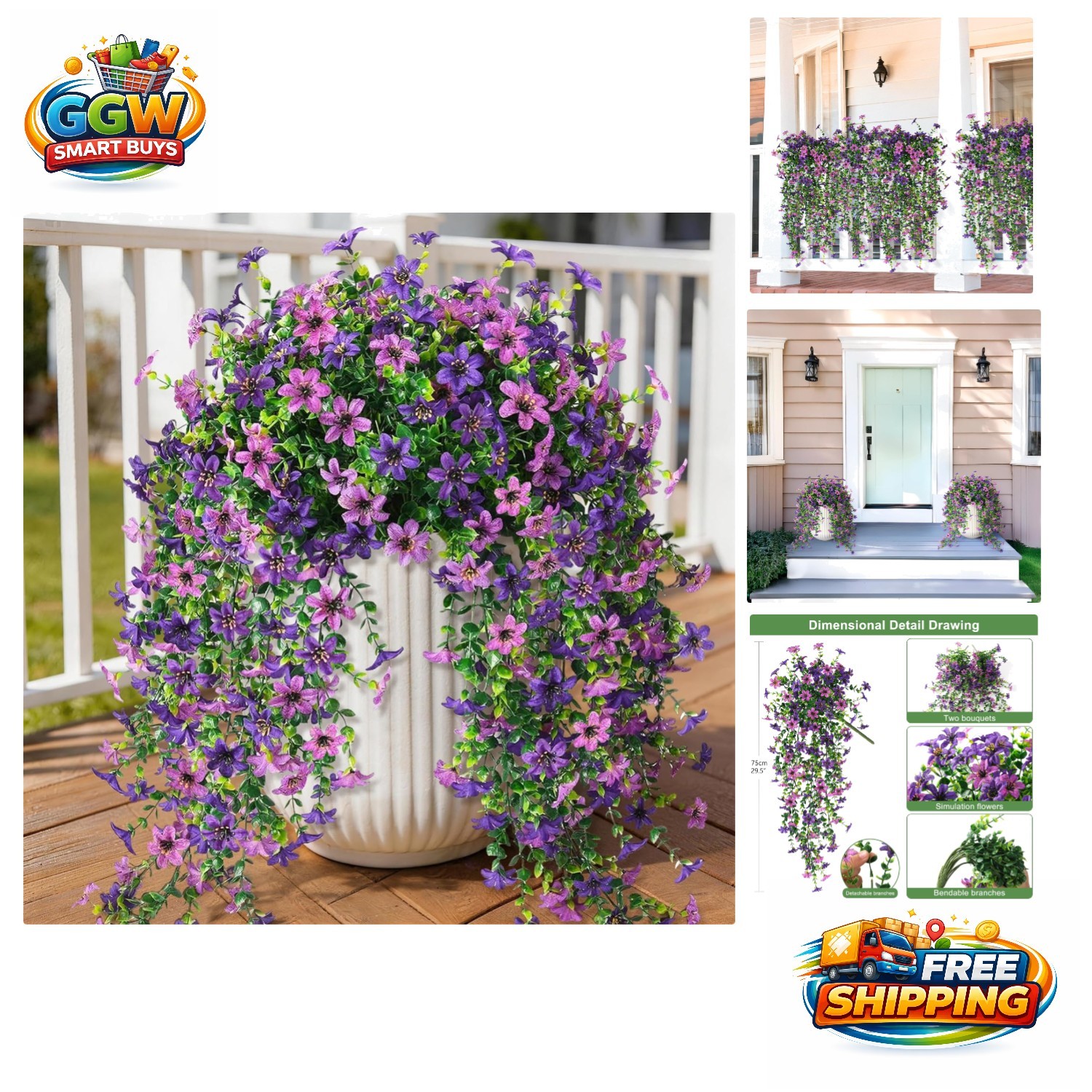 Vibrant 2-Piece Daisy Floral Bundles for Indoor & Outdoor All-Season Decoration