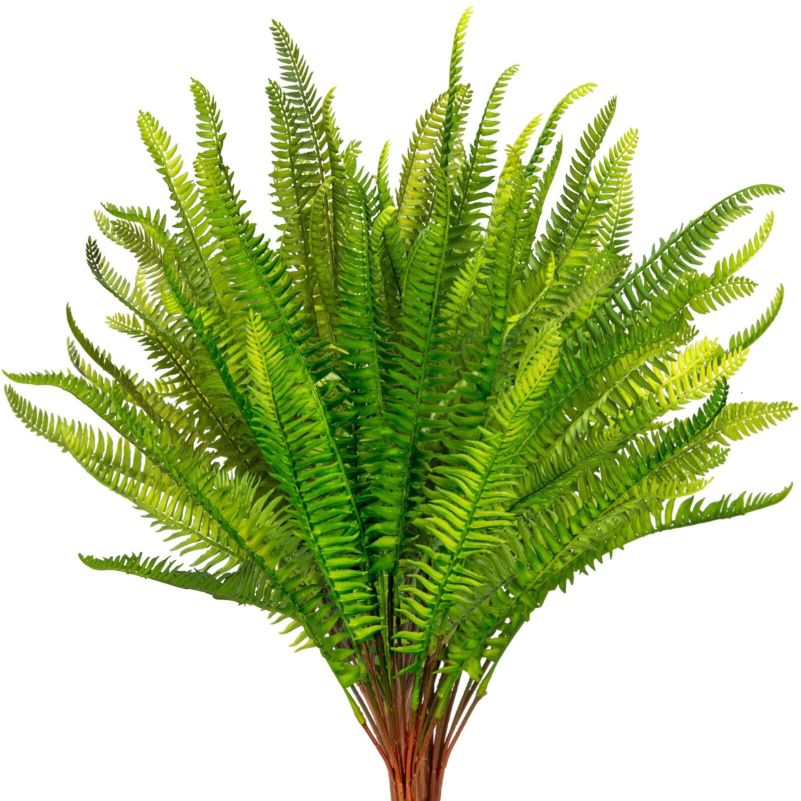 Boston Ferns Artificial Plants Bulk UV-Resistant Indoor Outdoor Decor, 4pcs