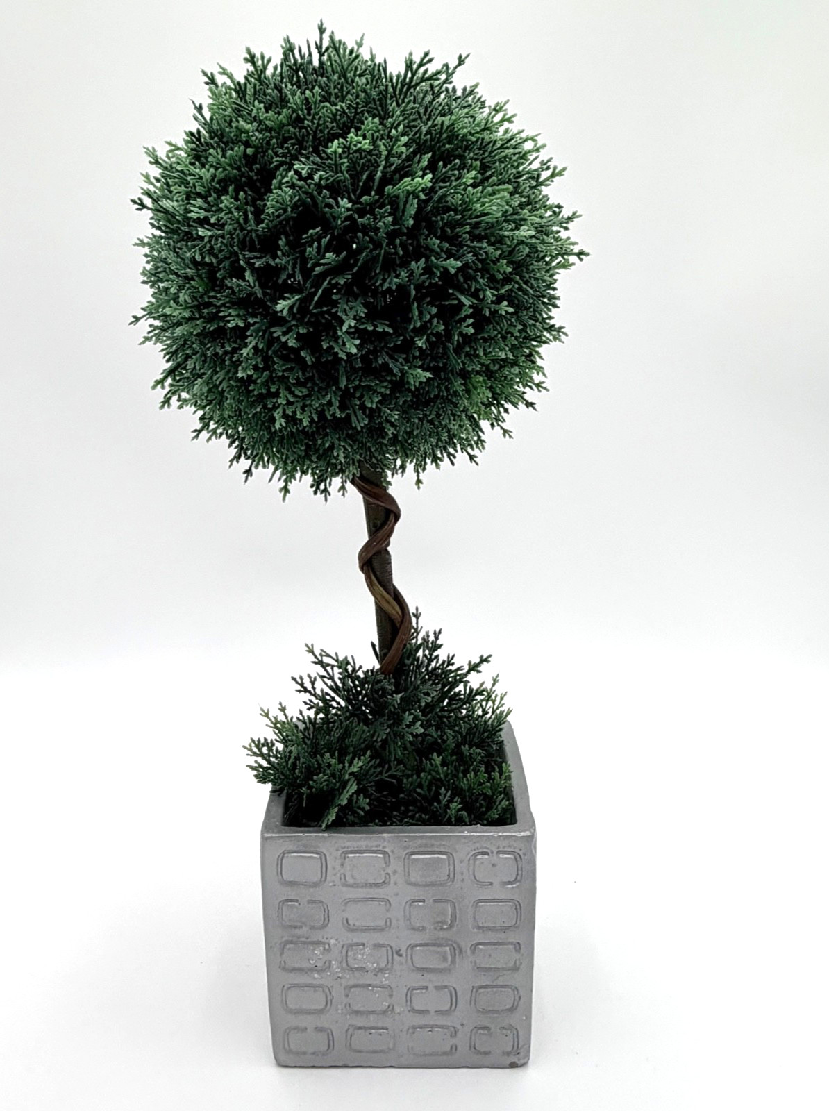 Artificial Topiary Tree Twisted in Pot Faux Plant Home Decor Greenery Pre Owned