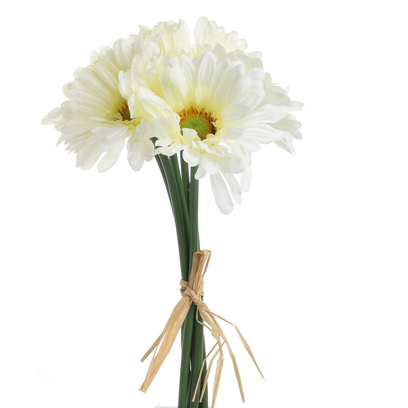 Set of 2 Cream Artificial Gerbera Daisy 11-1/4″ Floral Bundles