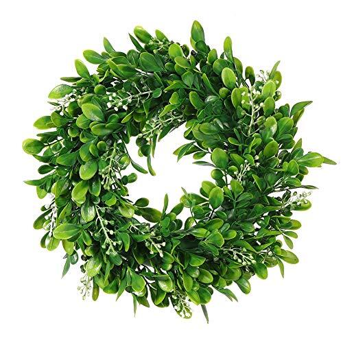 11″ Boxwood Wreath Round Wreath Artificial Wreath Green 1pc Green Wreath