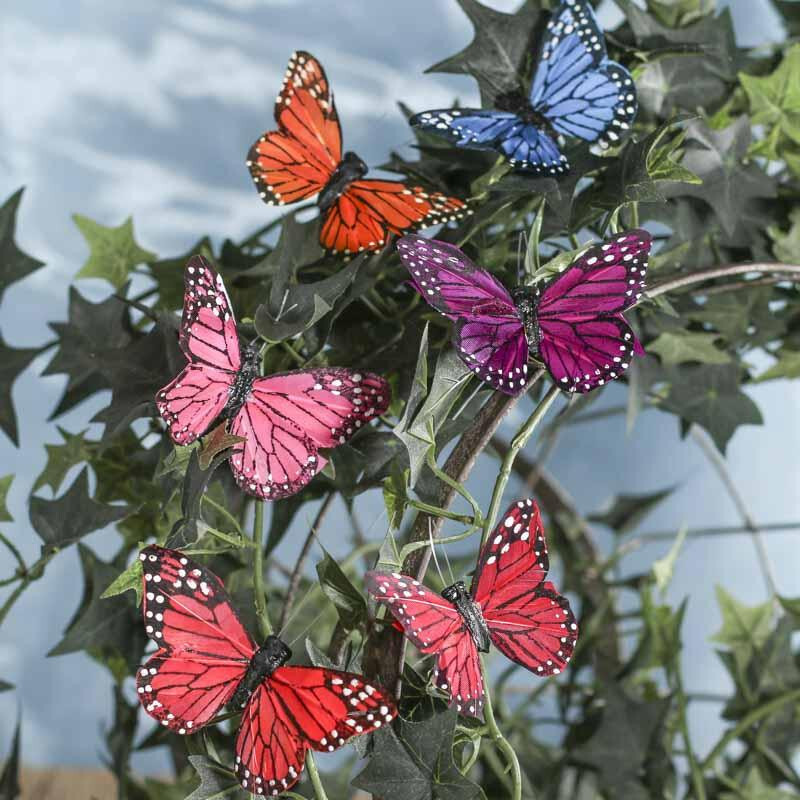 Group of 24 Realistic Artificial 2-3/4″ Monarch Butterflies in Rich Jewel Colors
