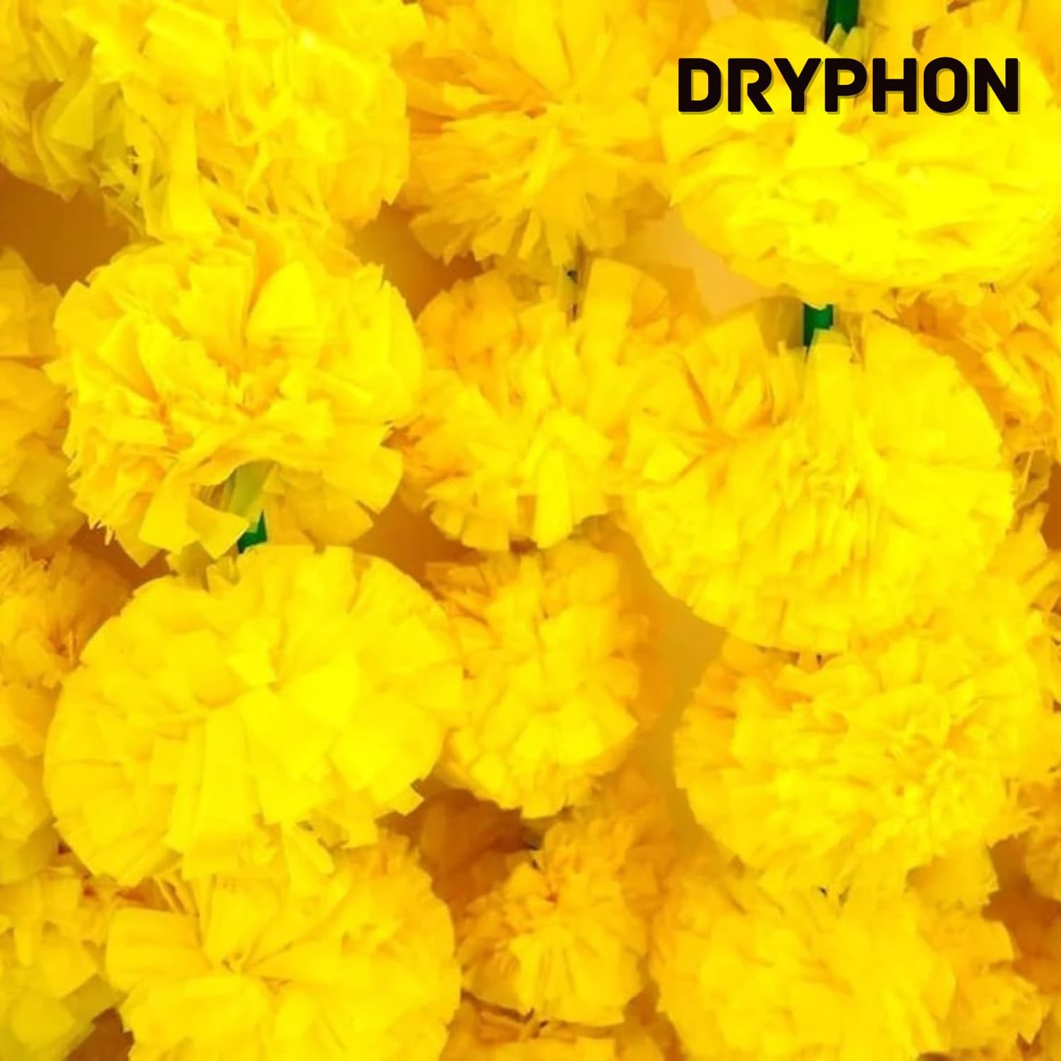 Dryphon Artificial Marigold Garland 5 Pc| Yellow Festival Decoration Pooja D�cor