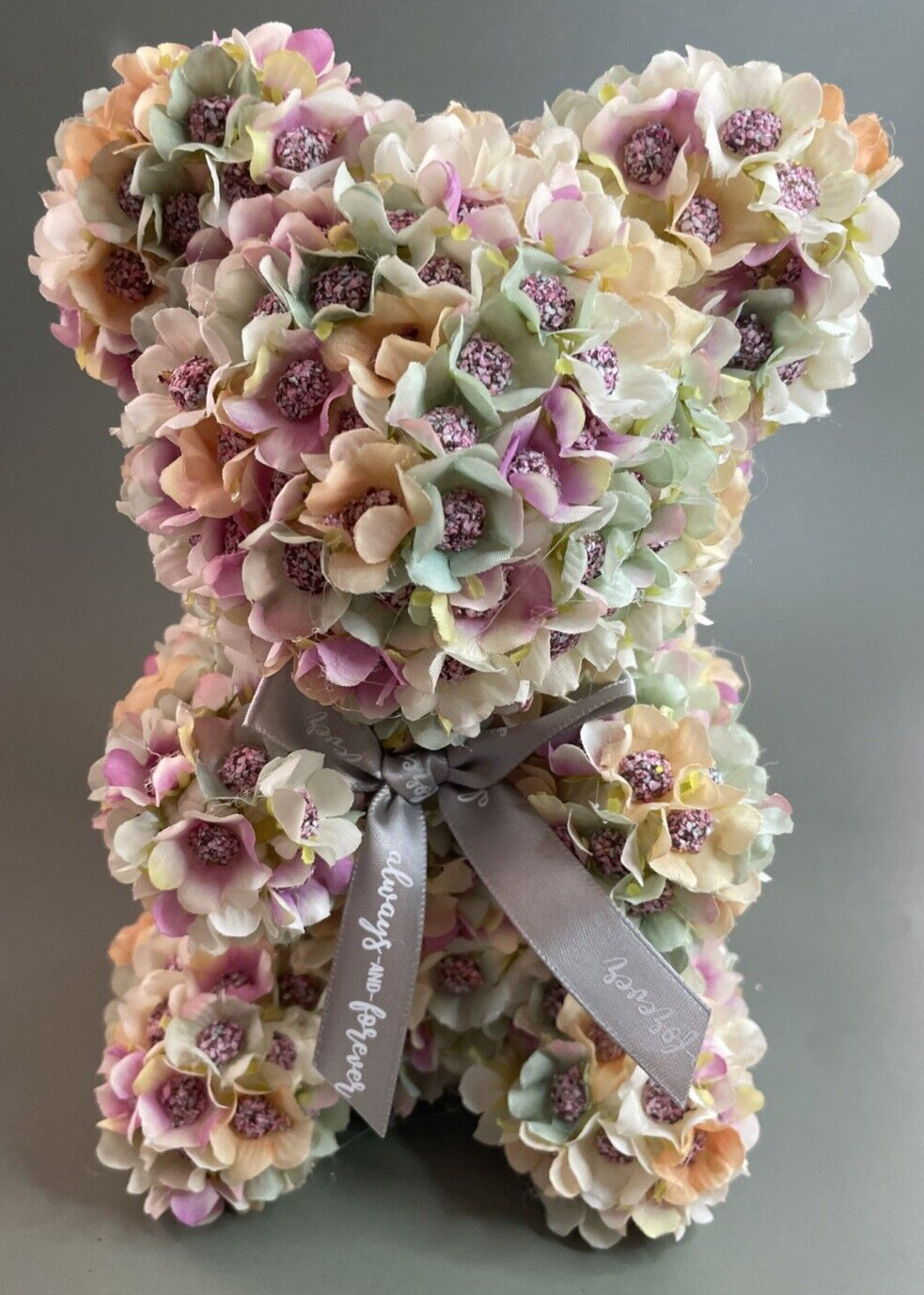 Overjoyed Boutique Artificial Silk Flower Pastel Multicolor Bear Boxed