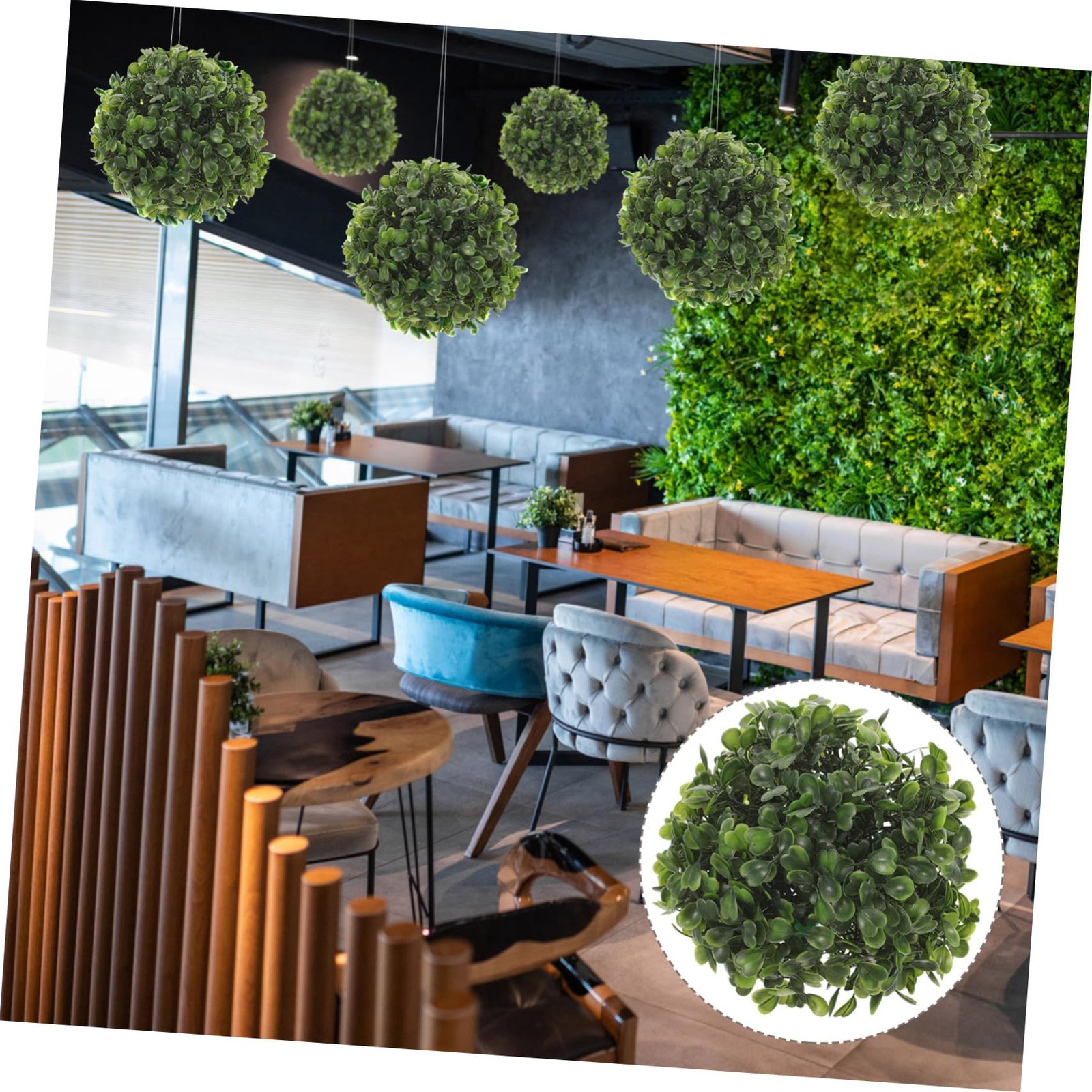 8 Pcs Decorative Hanging Simulated Grass Balls For Party Ceiling Decor