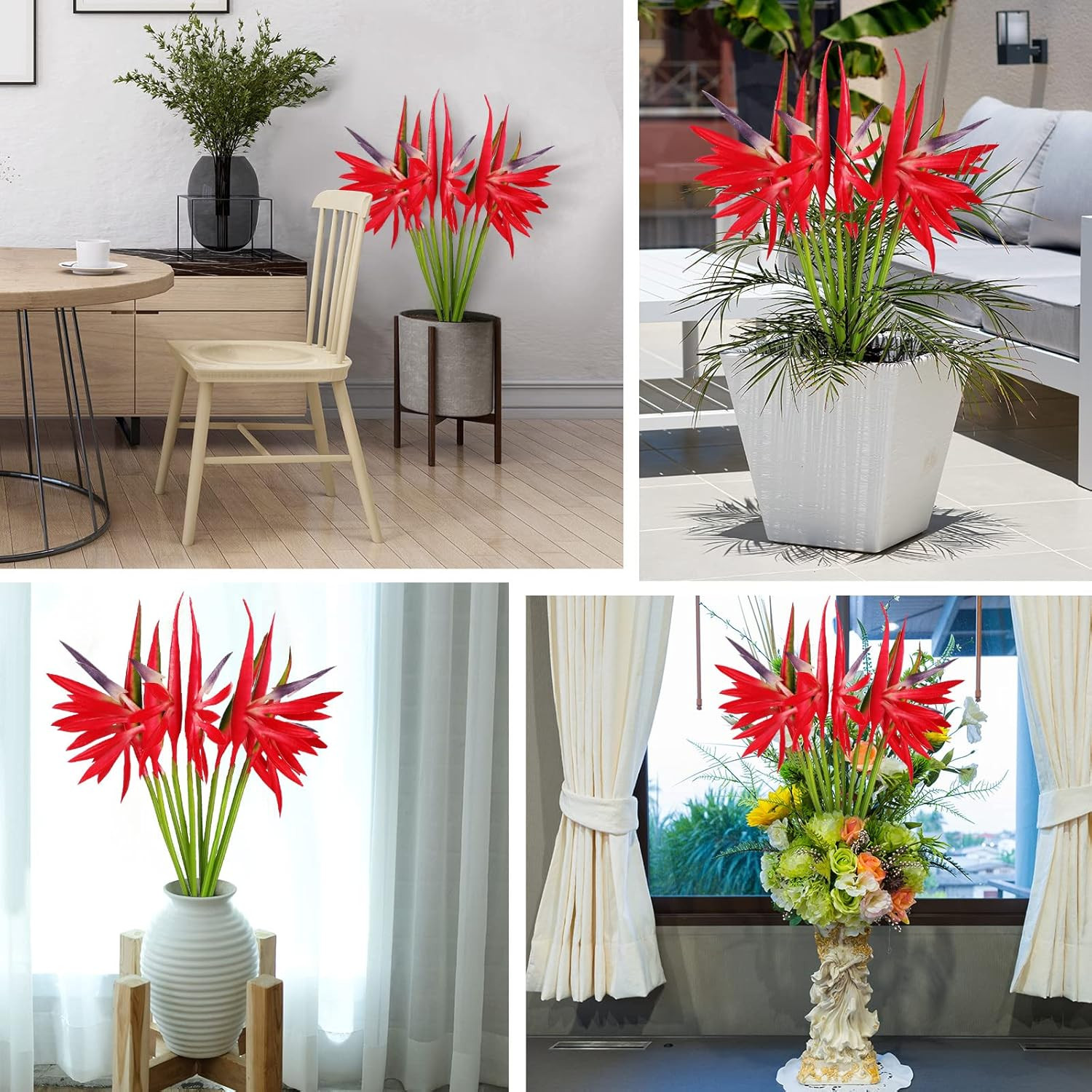 10 Pieces Bird of Paradise Artificial Plant 22 Inch Hawaiian Tropical Flowers Fa