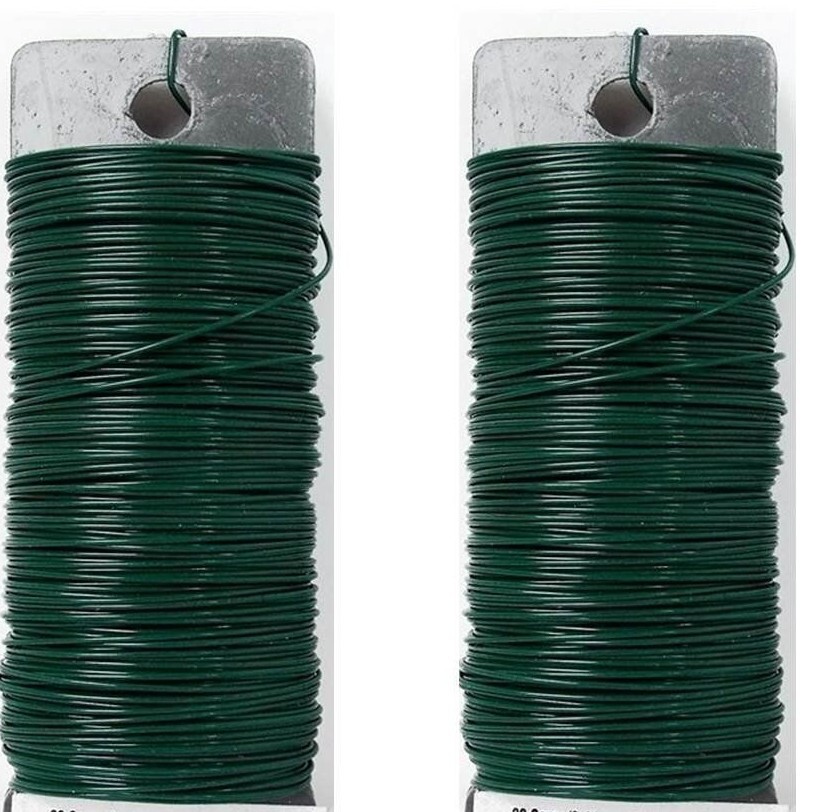 2.. 500 Total Feet Wire Green 26 Gauge Garden Tomato Green Bean Support Plants