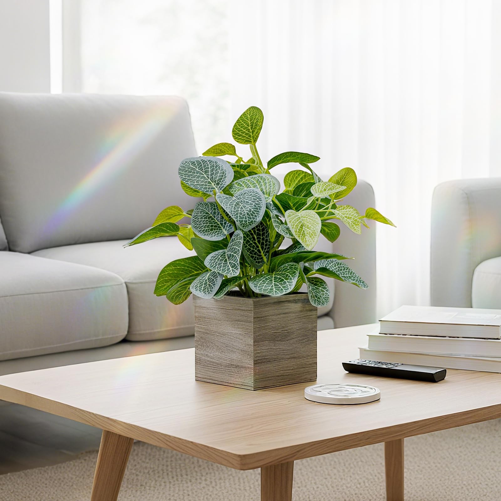 2 Pack 12″ Medium Eucalyptus Fake Plants, Artificial Plants Indoor with 4 Inch