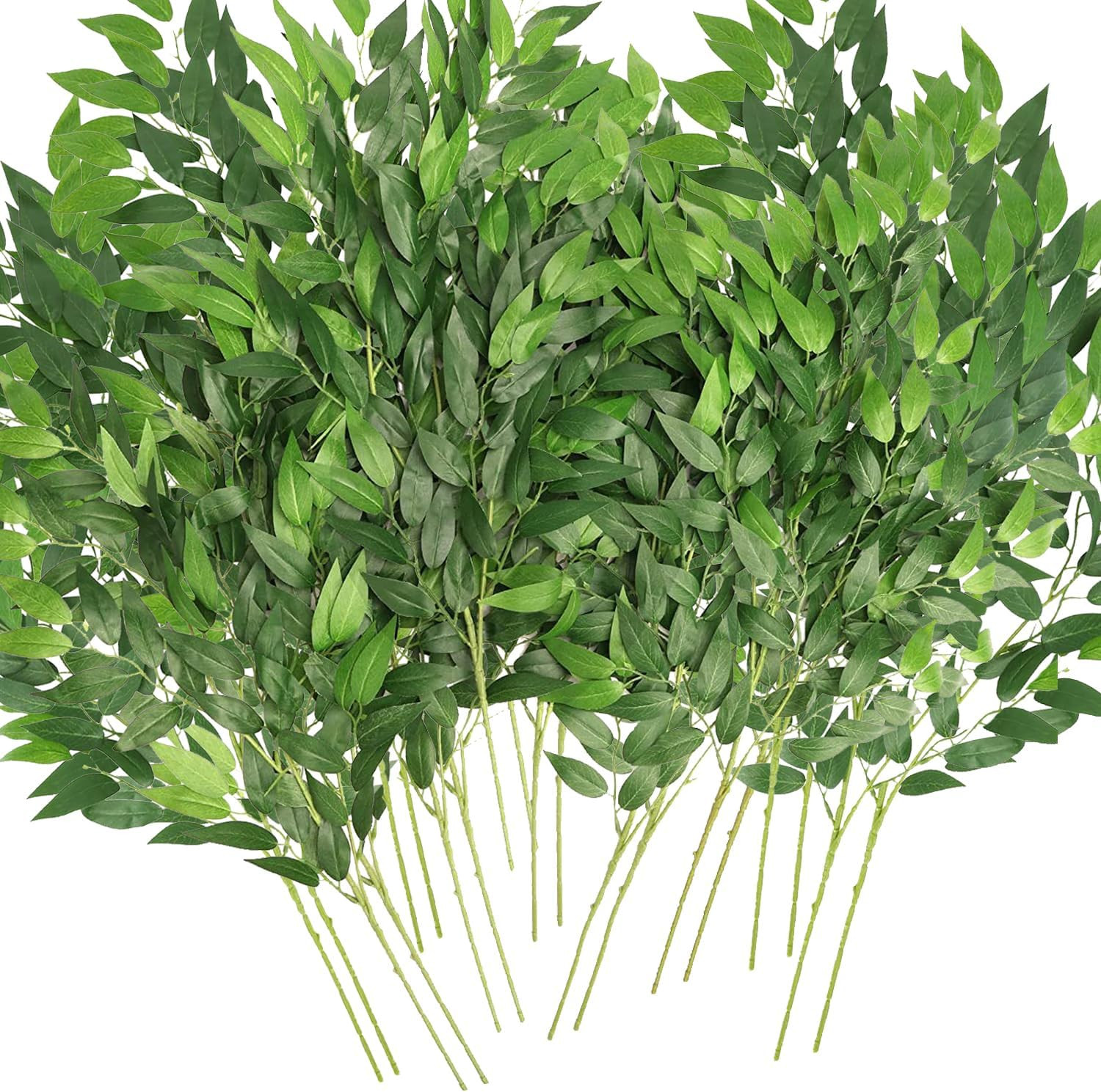20 Pack Faux Italian Ruscus Greenery Stems for Wedding and Home Decor