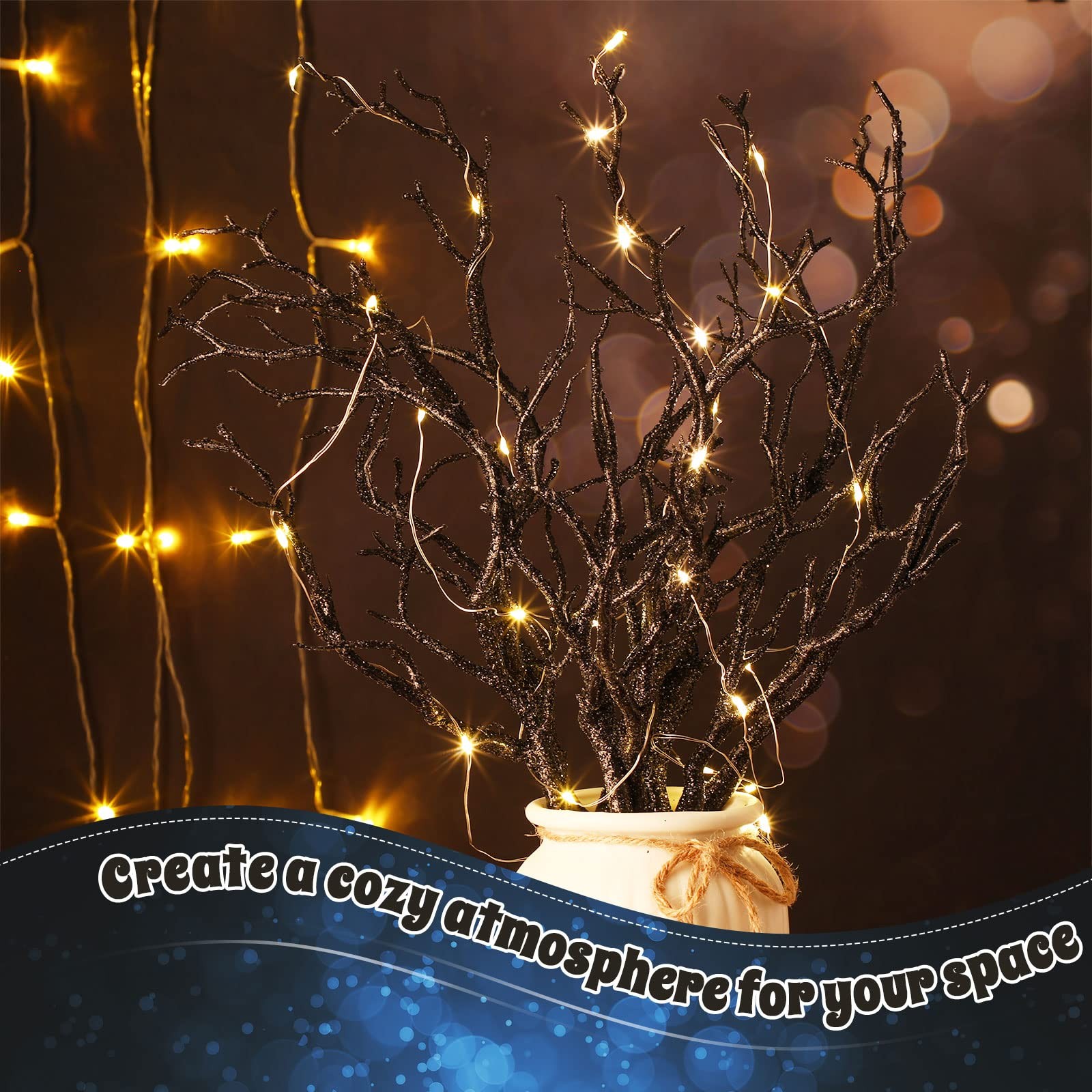 13.8 Inch Small Manzanita Branches Plastic Faux Branches Artificial Antler Sh…