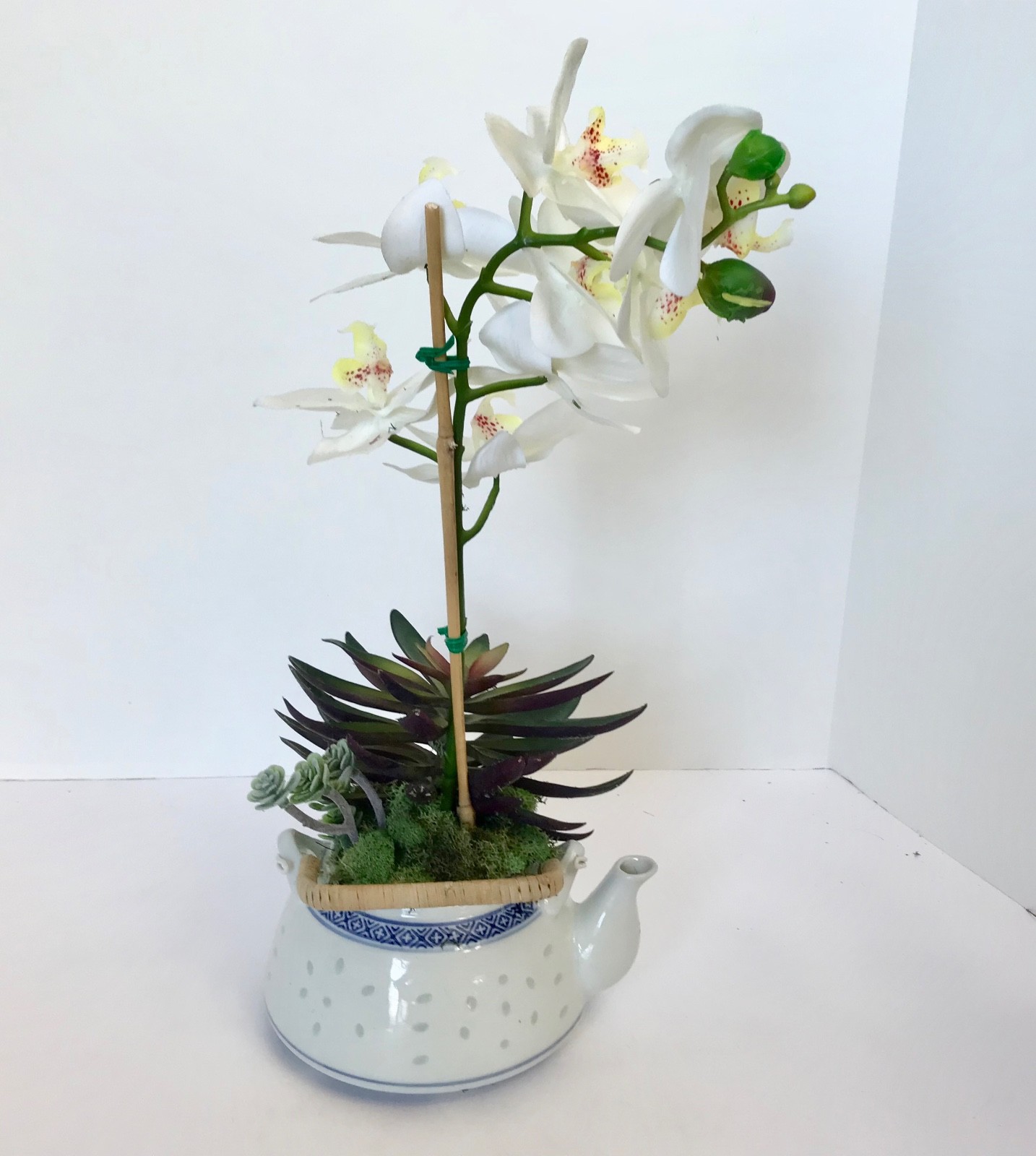 Decorative Planter in Jing De Zhen Translucent Rice Grain Teapot with a White Si