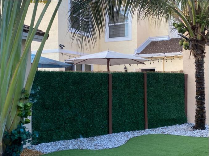 24″ x 16″ Artificial Hedge Mat Fence Fake Plant Grass Wall Garden Panels 12Pcs
