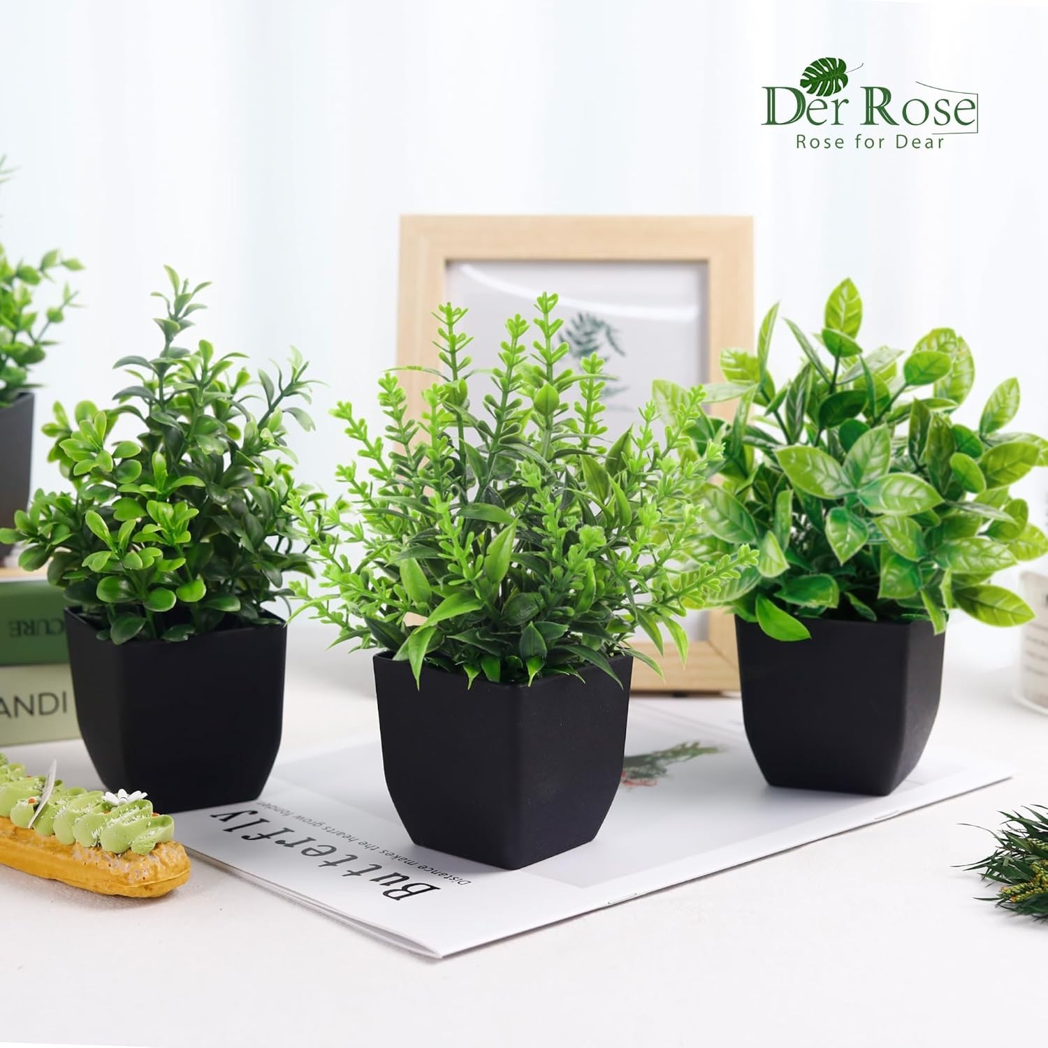 Eco-Friendly 4-Piece Black Faux Plant Set for Home, Office, and Halloween Decor