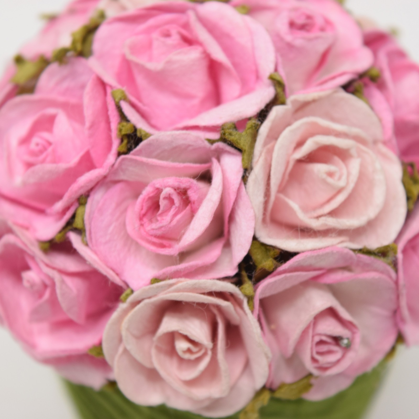 Rose Floral Cupcake Trinket Gift Box Flower Pot Fabric Cardboard Hidden Storage