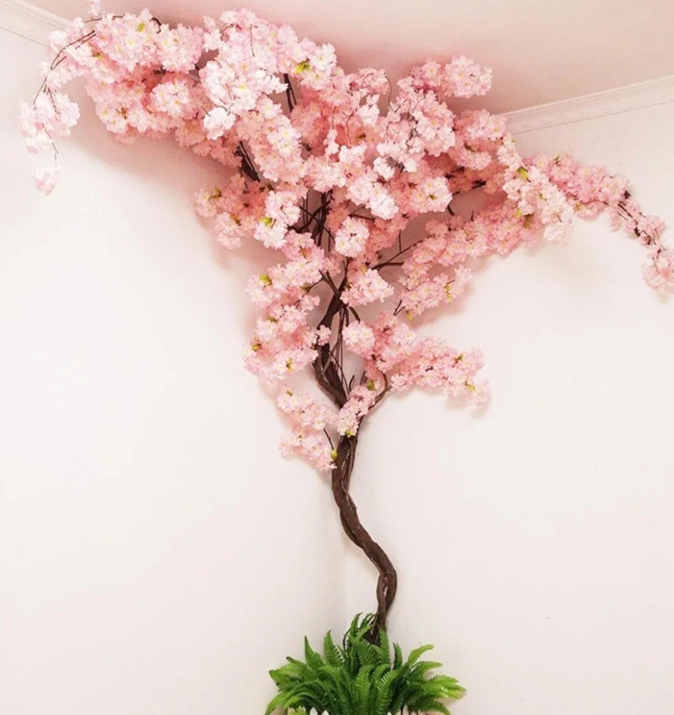 Quepiem Artificial Pink Cherry Blossom Tree