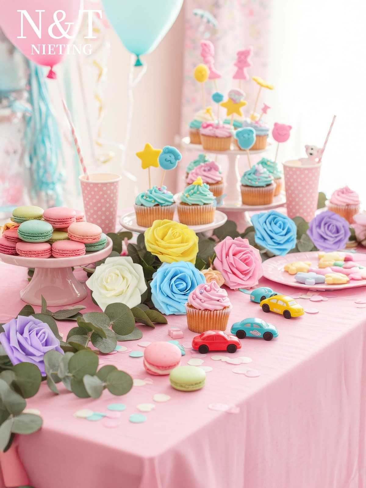 50PCS Artificial Flowers Roses Fake Bouquet Wedding Decor Mixed Colors Series B