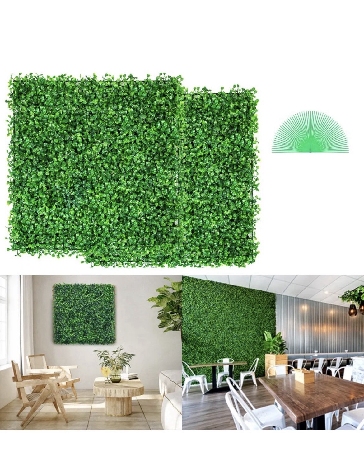 VEVOR Artificial Boxwood Panel 12pcs 10″ X 10″ Grass Hedge Wall Mat for Fence
