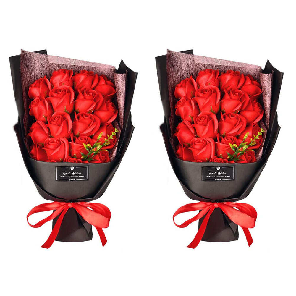 US 18 Pcs Eternal Rose Soap Flower Bouquet Valentine’s Day Gift Girlfriend Wife