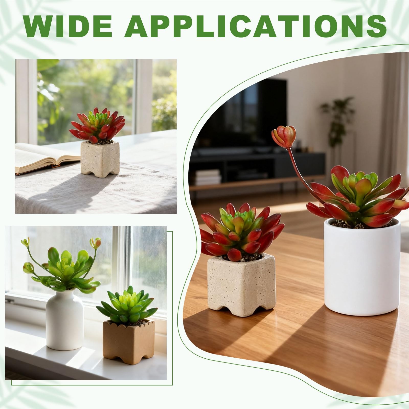 2Pcs Artificial Succulents Plants 3.5 Inch Realistic Fake Succulents Fake Pla…