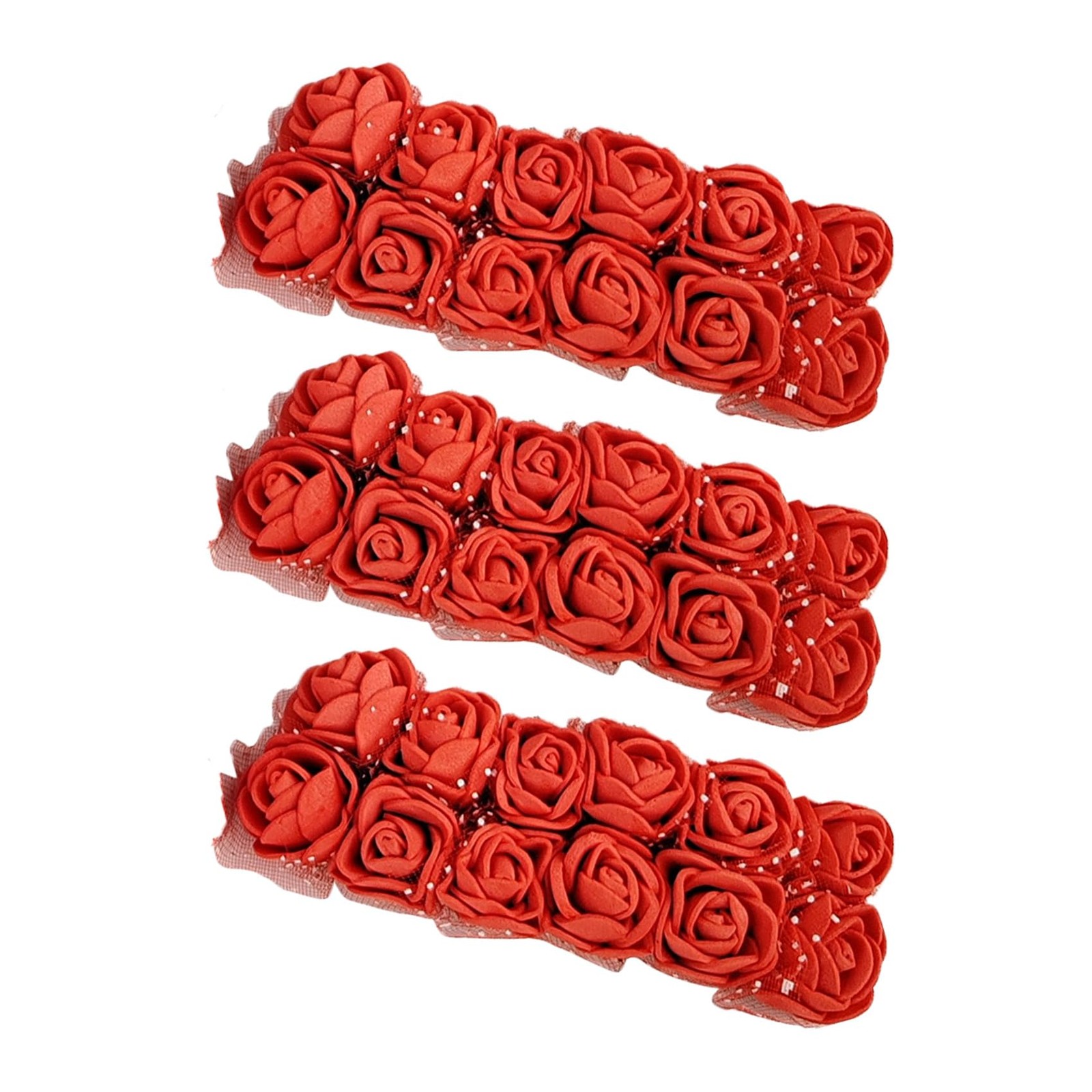 36 PCS Mini Artificial Rose Flower Heads 25mm Faux Roses DIY Wedding Red