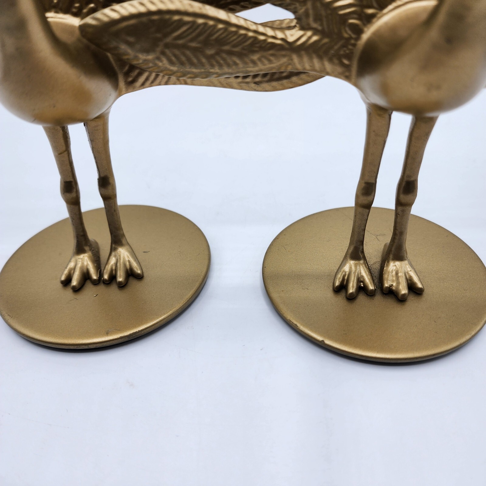 IKEA Markniva Decorative Brass Like Peacocks Figurines Lot of 2 Preowned.
