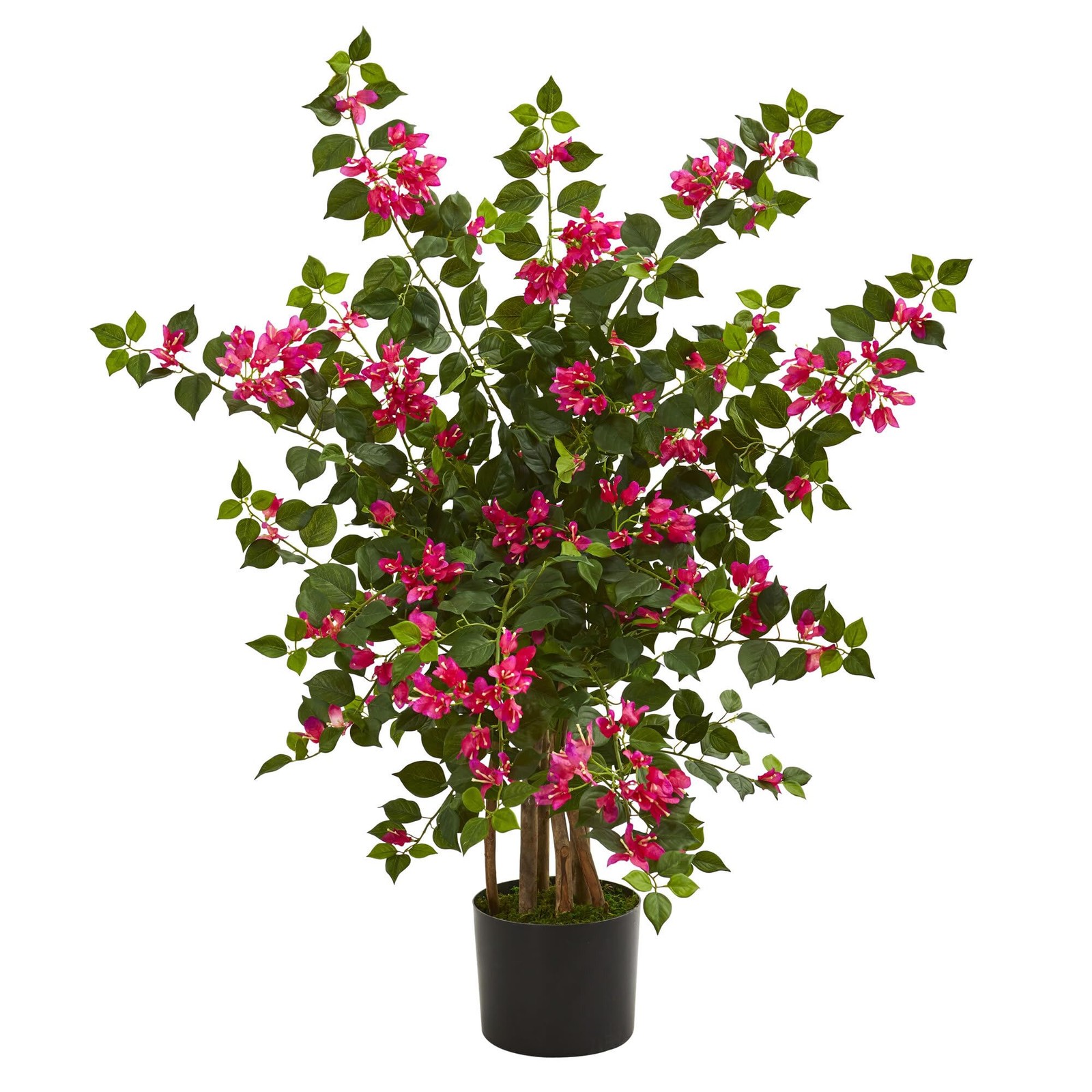Nearly Natural 42in Artificial Bougainvillea Tree, Faux Flowering 42in, Pink