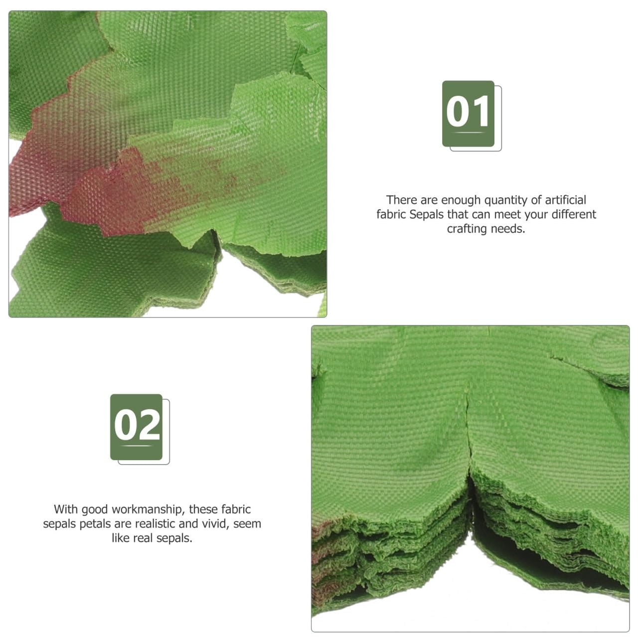 50 Pcs Fabric Sepals Petals Artificial Flower Sepals for DIY Calyxes for Flow…