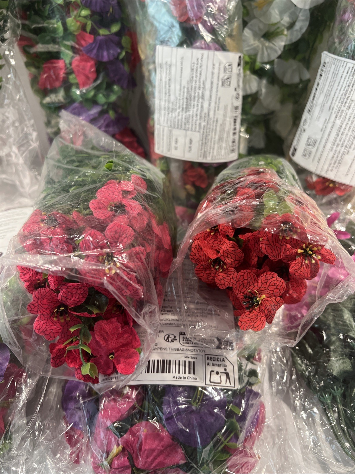 15 pc New Assorted Artificial Flowers Indoors Outdoors Spring Decoration Basket