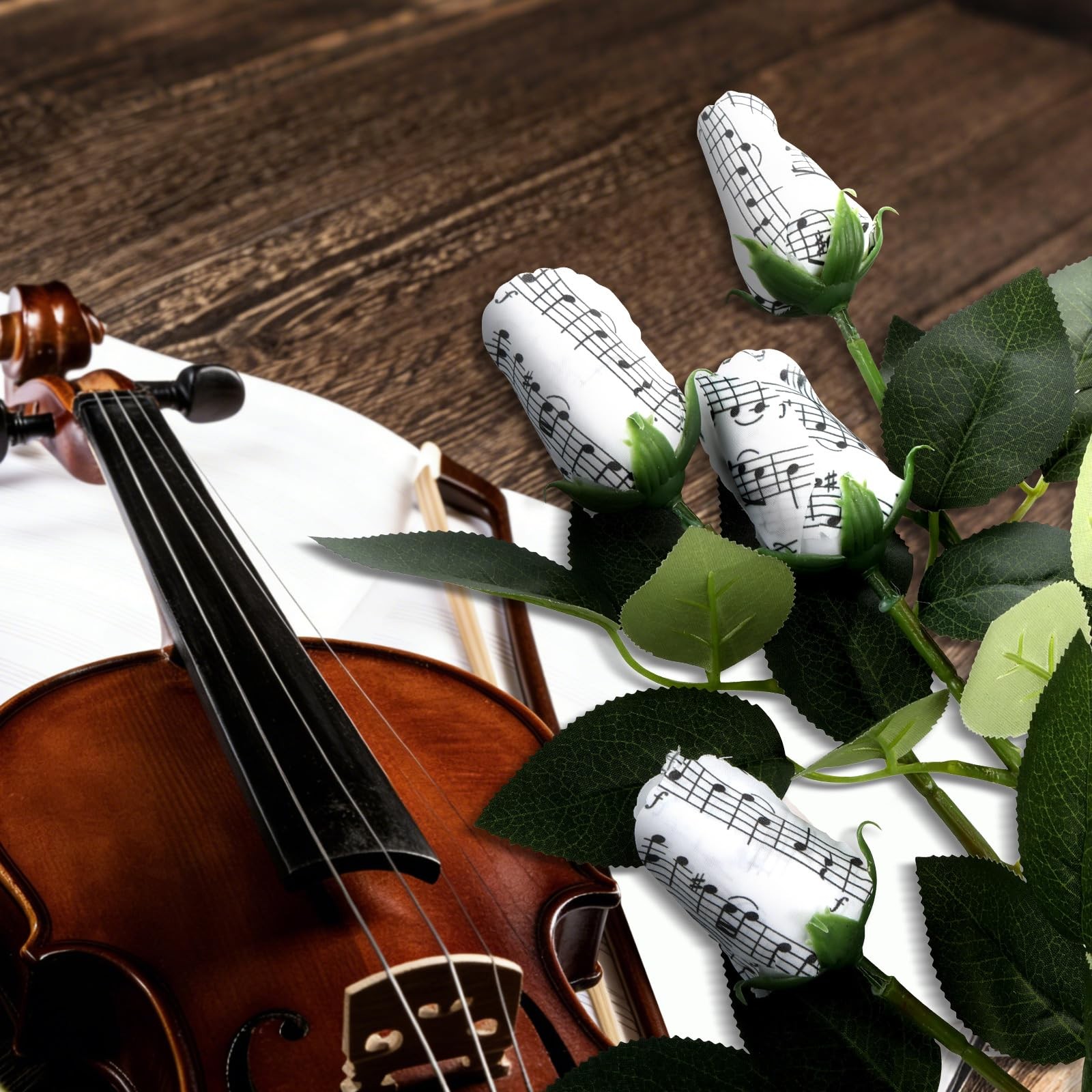 Suncalla 12 Pcs Music Rose Flowers Gift Bulk Music Note Paper Flower Bouquet …