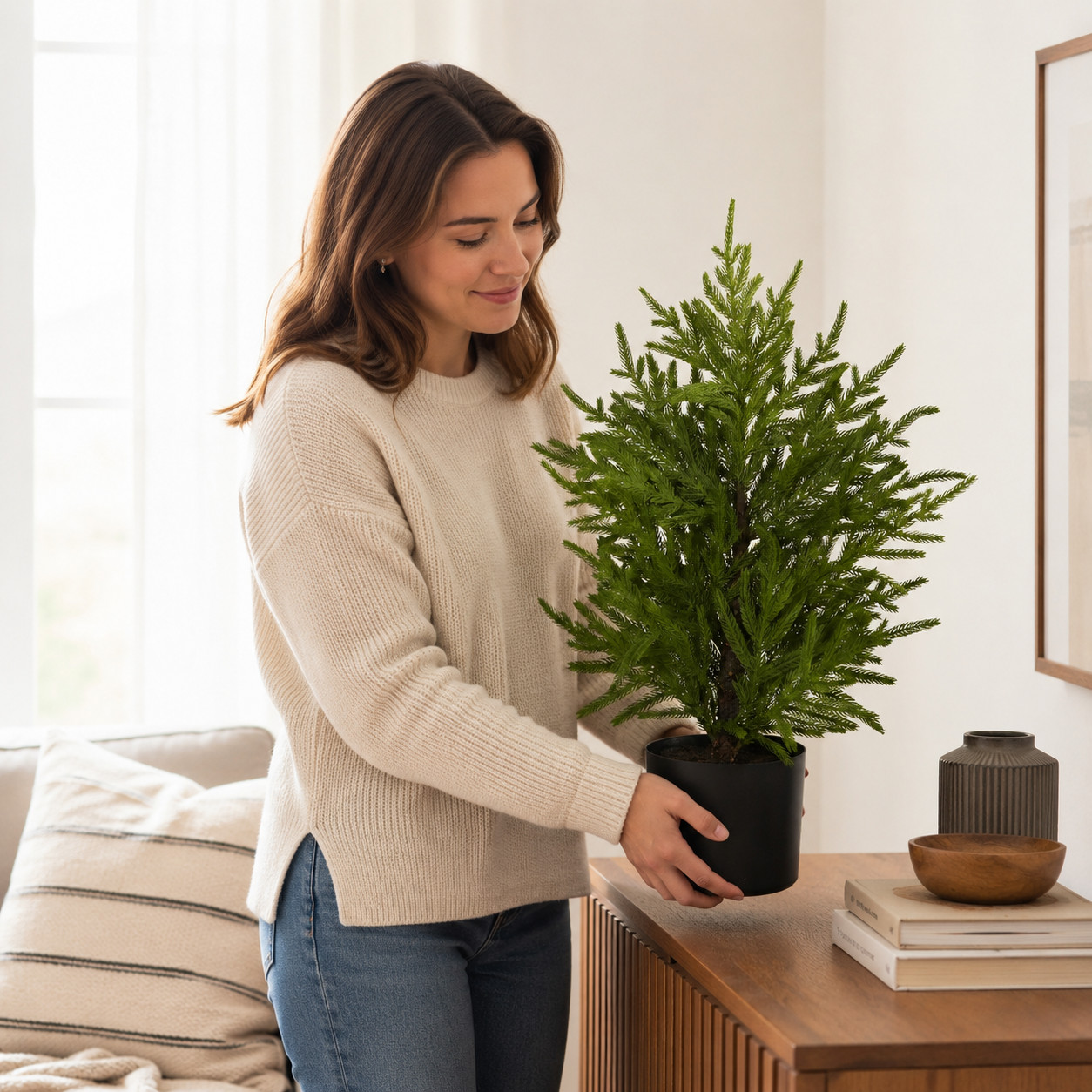 2′ Norfolk Island Pine “Natural Look” Tree in Planter