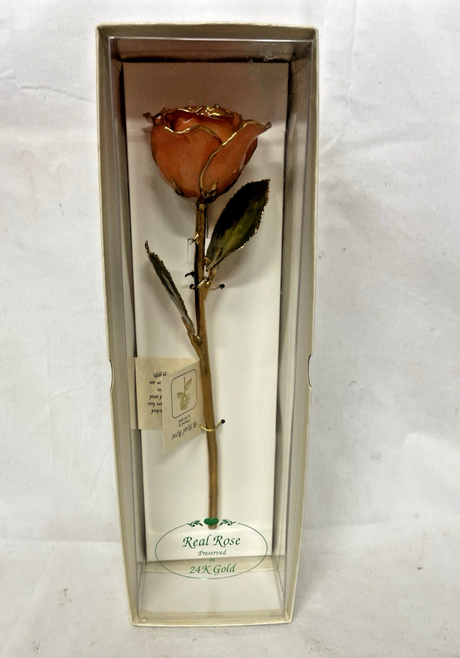 THE ETERNITY REAL ROSE FLOWER DIPPED IN 24K GOLD ORGINAL BOX TAG