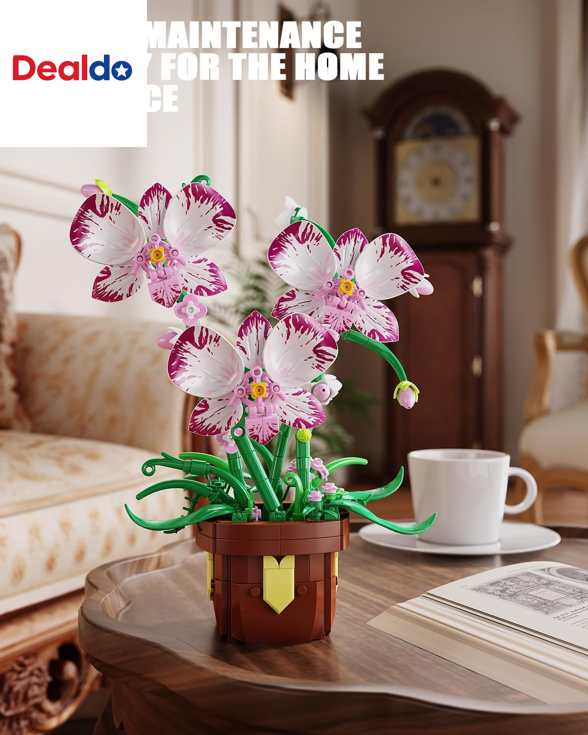 Flowers Botanicals Orchid Building Set – Artificial Flower Building Blocks for A