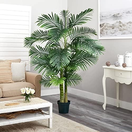 2 Pack Artificial Areca Palm Tree Plant, 6 Feet Fake Palm Tree for Indoor Out…