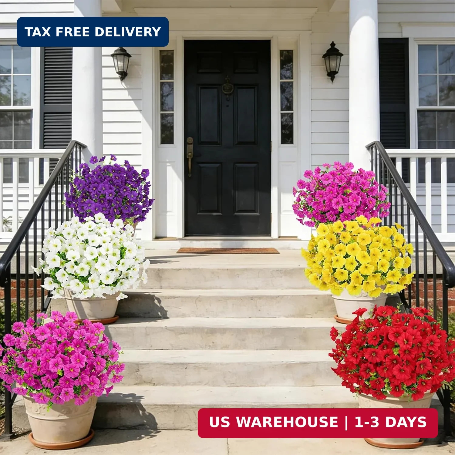 20 Bundles Artificial Flowers for Outdoors, Fake Flower UV Resistant Silk Mornin