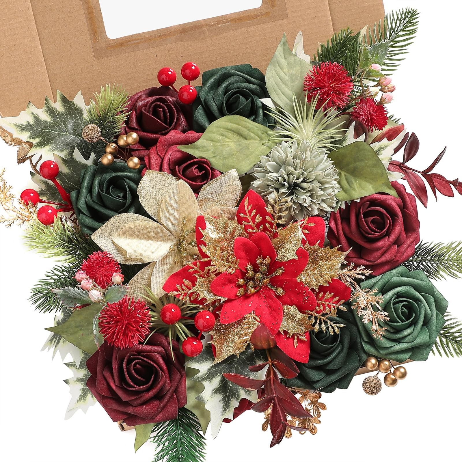 1 Set Artificial Flowers Combo Box DIY Wedding Bouquet Centerpiece Arrange