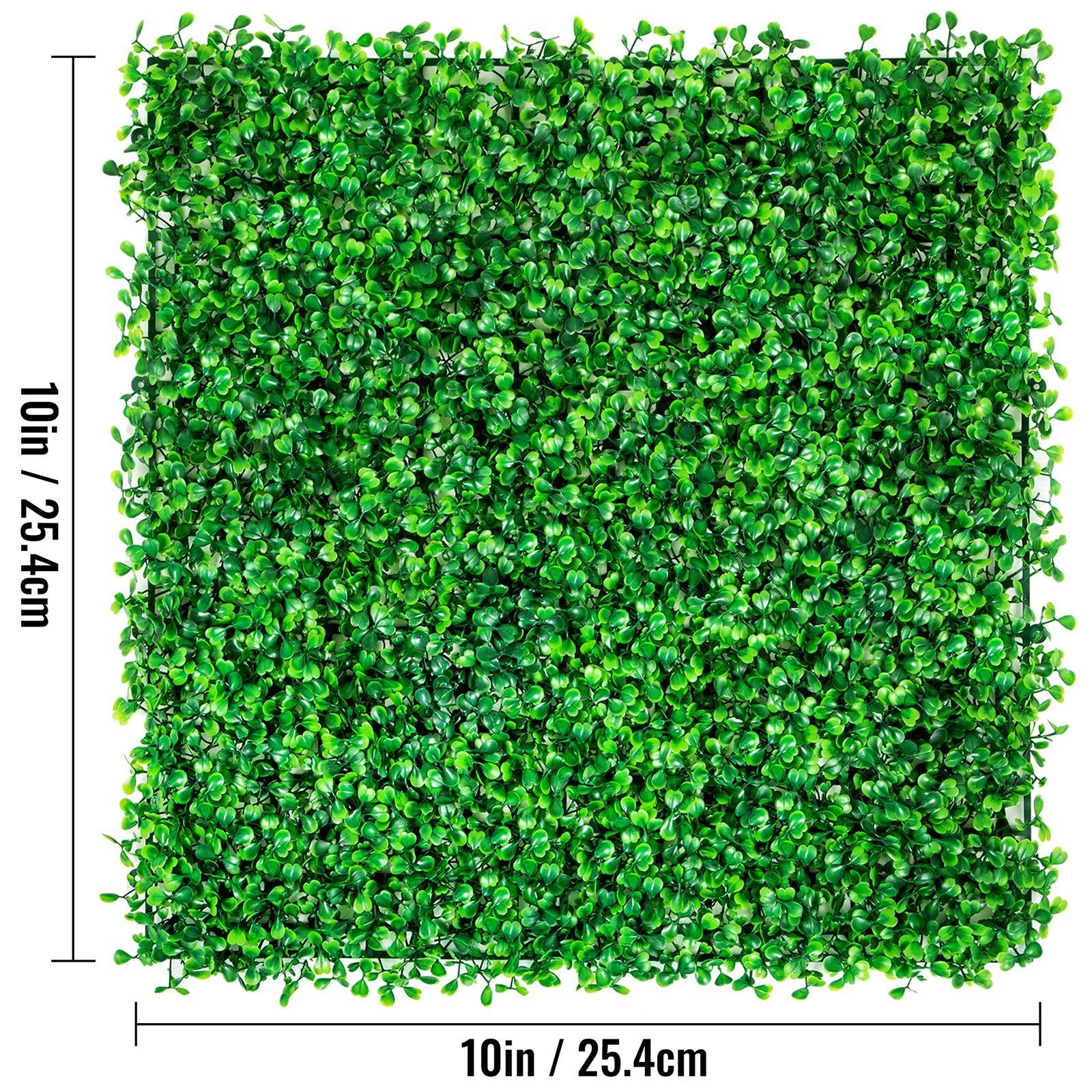 12PCS 10x10in Artificial Boxwood Panels, UV-Resistant PE Hedge Screen