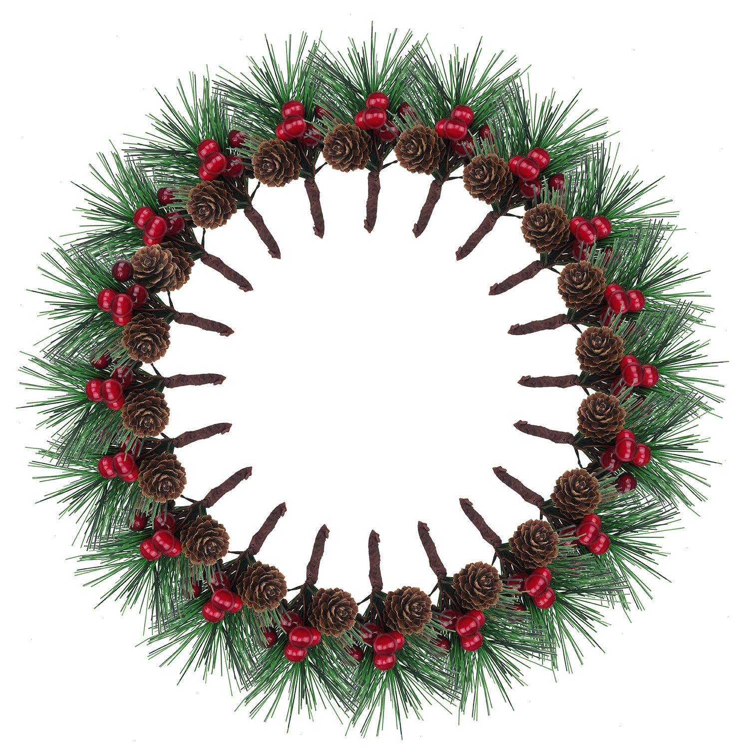Artificial Pine Picks Small Tree Plants Red Pinecones Christmas Decor 20 PCS