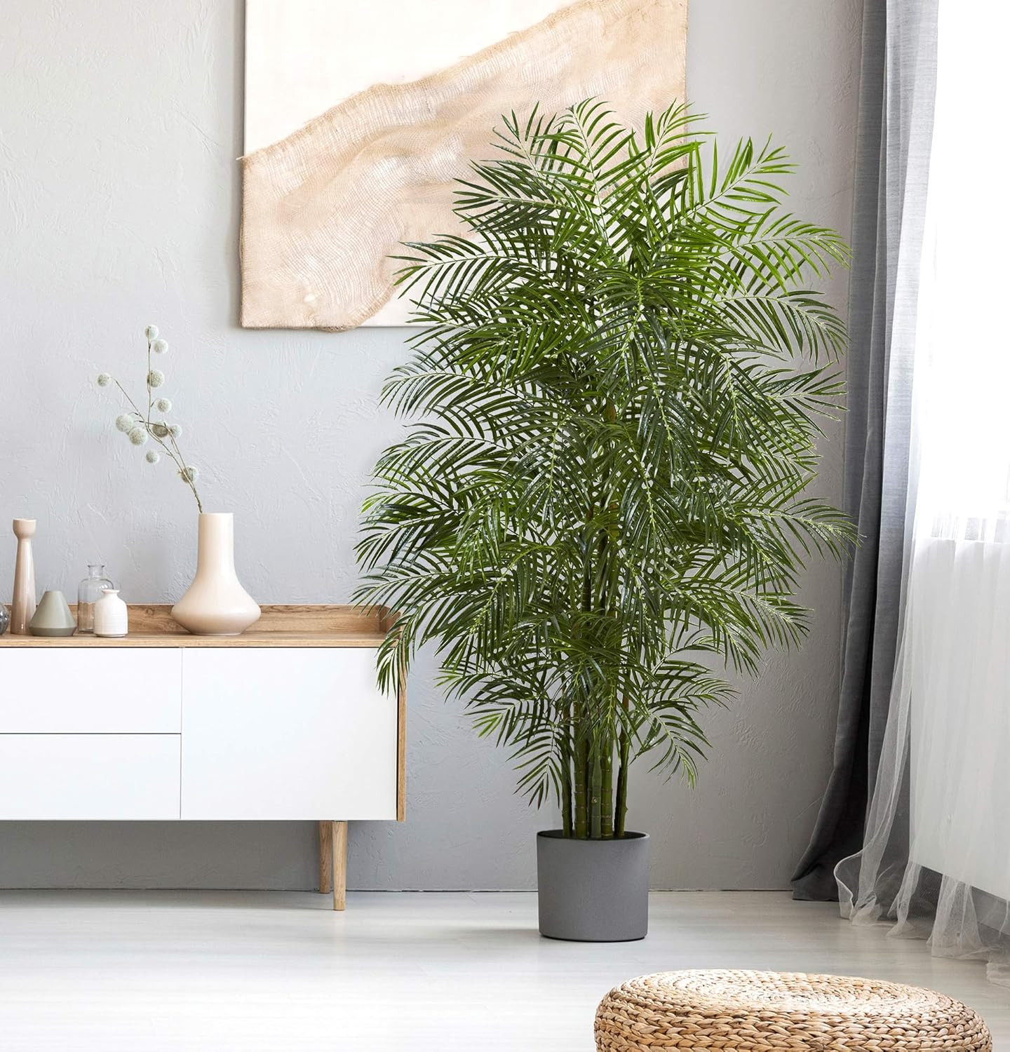 Lifelike 7.5Ft UV Resistant Areca Palm Tree for Indoor/Outdoor Decor