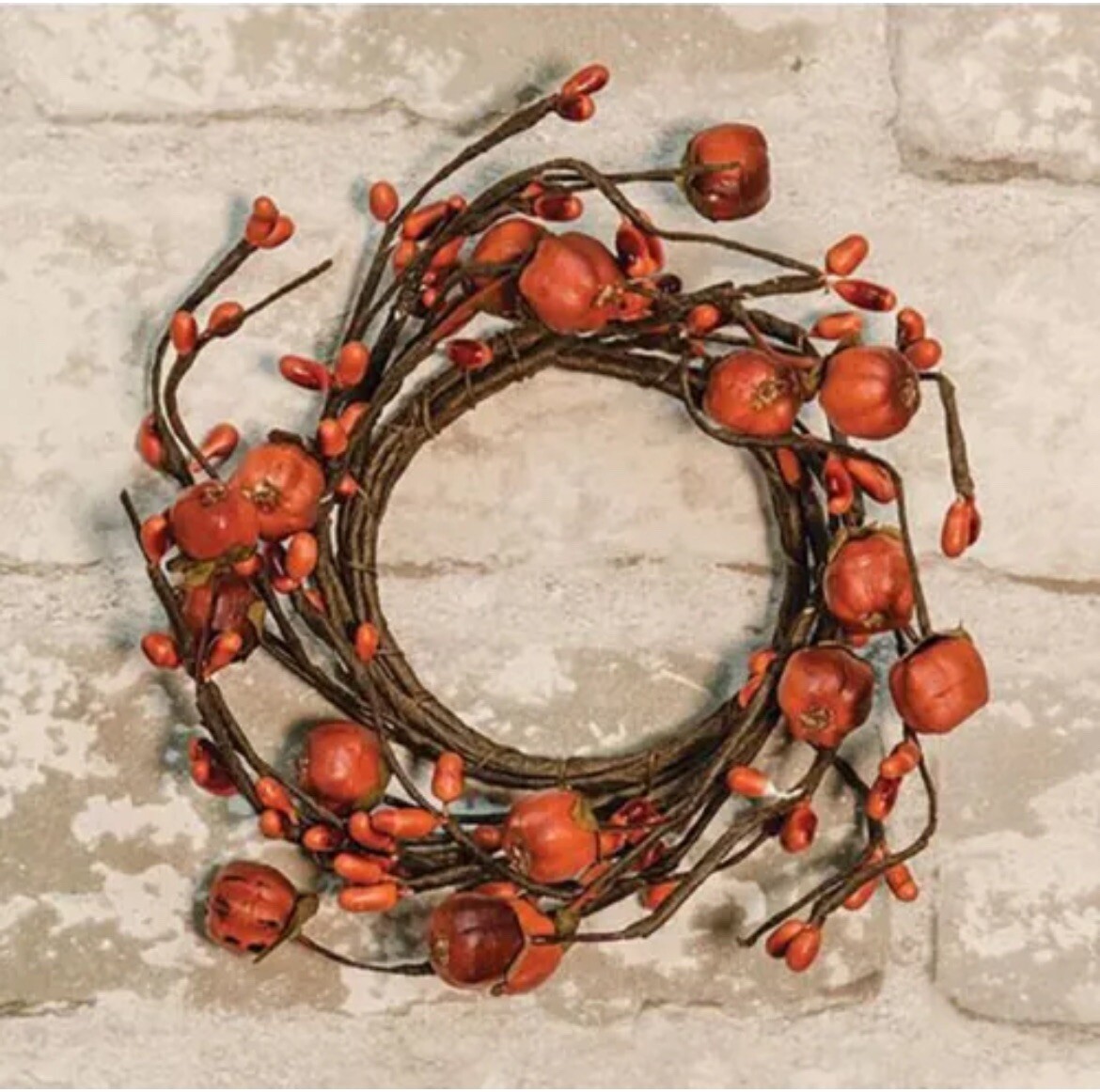 Pumpkin Pod Candle / Napkin Ring 2″ In / 6″ out Diameters- Autumn Fall Halloween