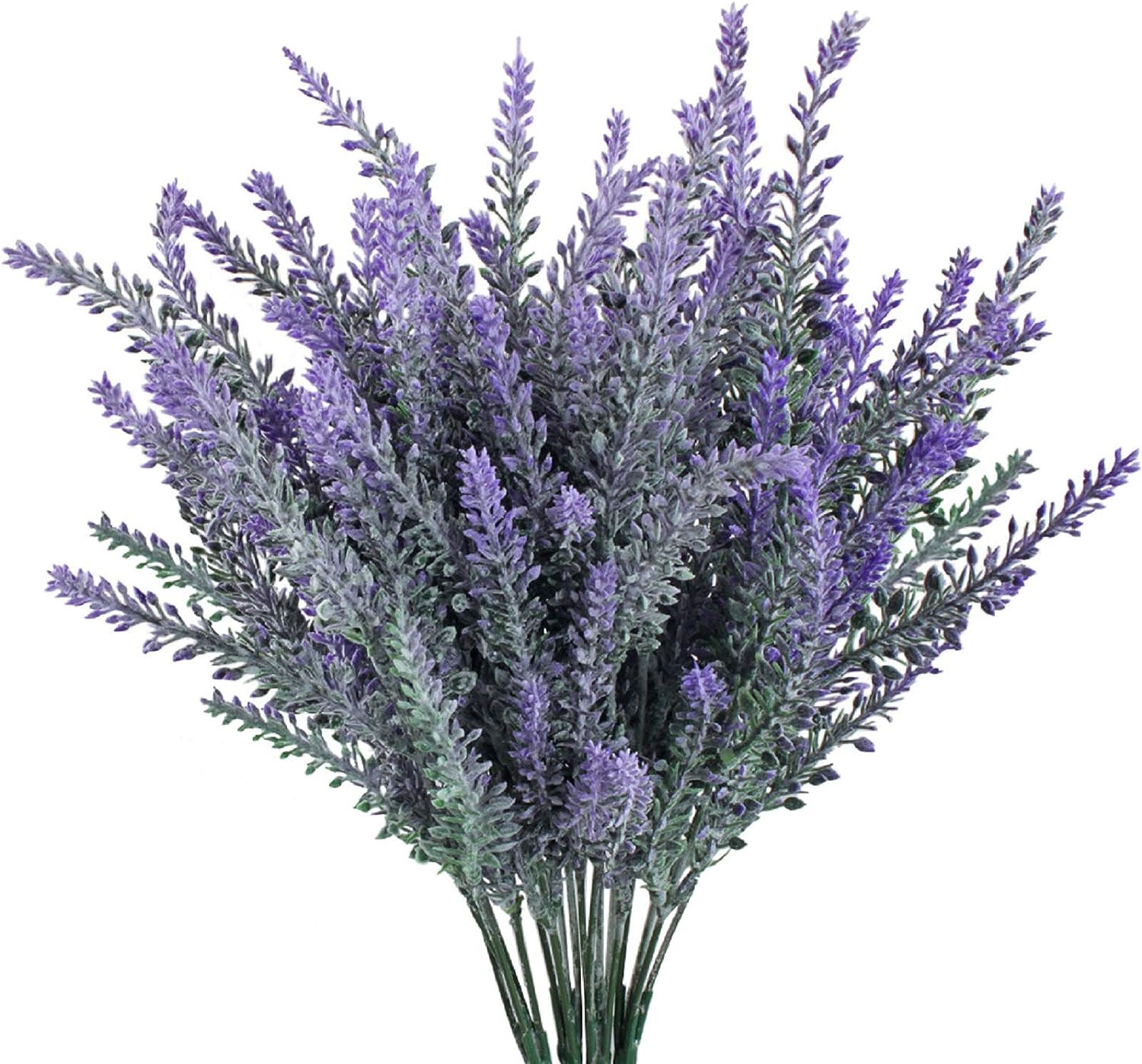 4 Pcs Flocked Plastic Lavender Bundle for Wedding Home Kitchen Table Decor