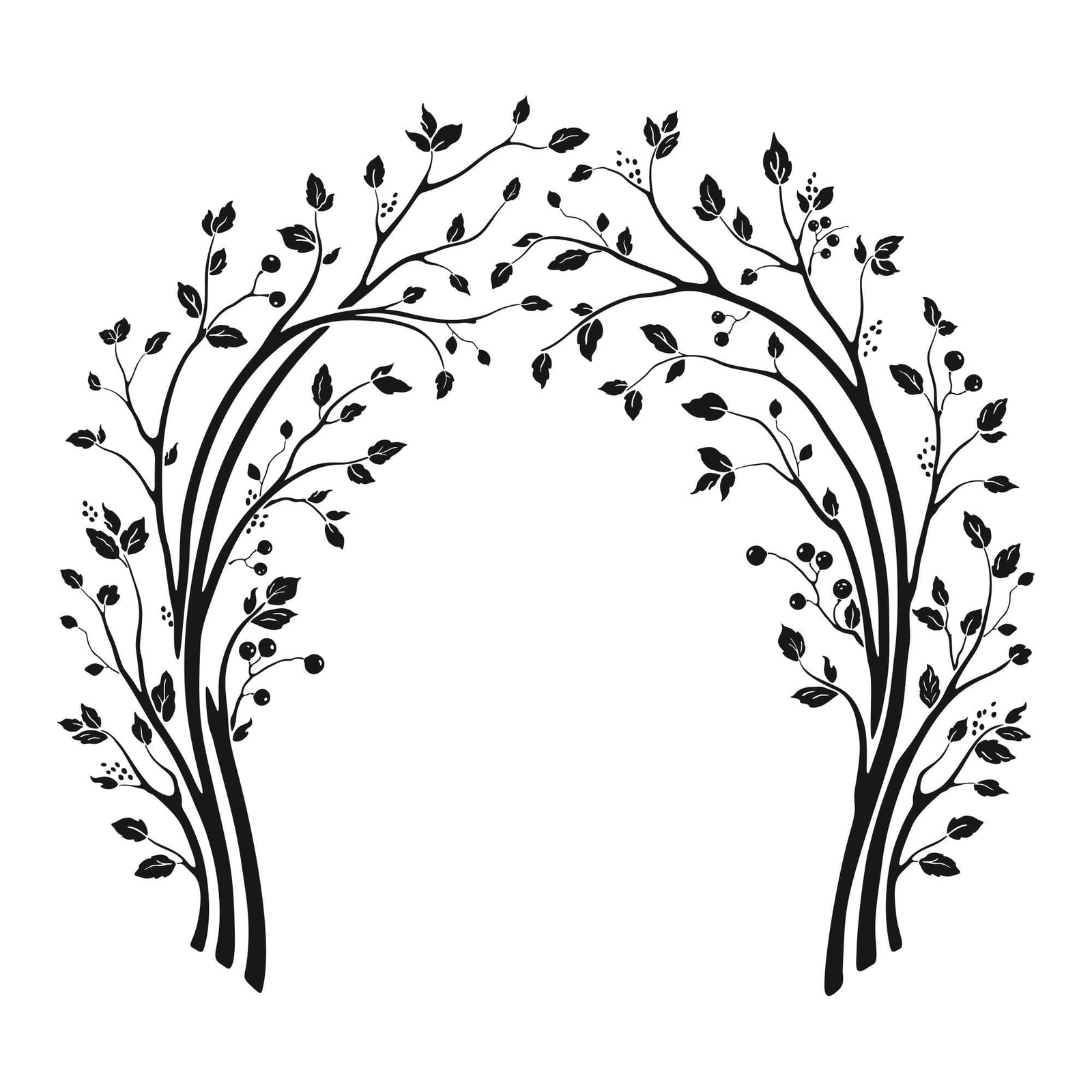 Bedroom Tree Branches and Leaves Wall Decal Sticker. Bedframe Decor. #6791