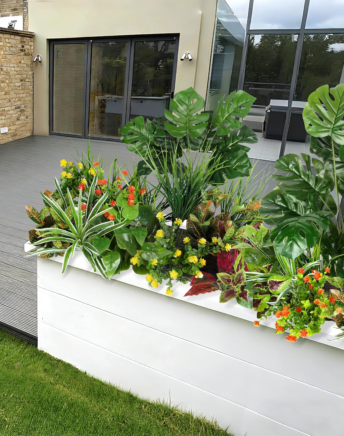 18 Pcs UV Resistant Fake Boxwood Plants for Indoor & Outdoor Decor