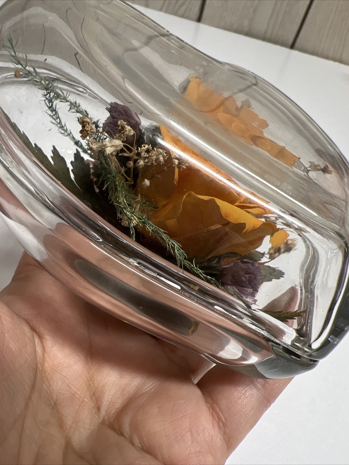 Vintage Natural Expressions Freeze Dried Floral Arrangement Heart Shaped EUC