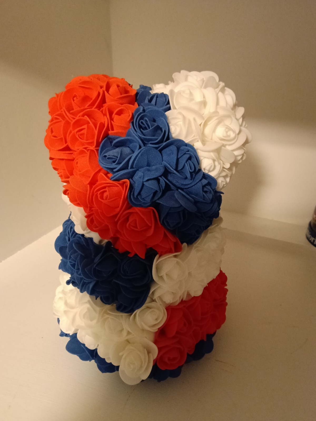 Always And Forever Flower Bear Red White Blue Rose Patrotic