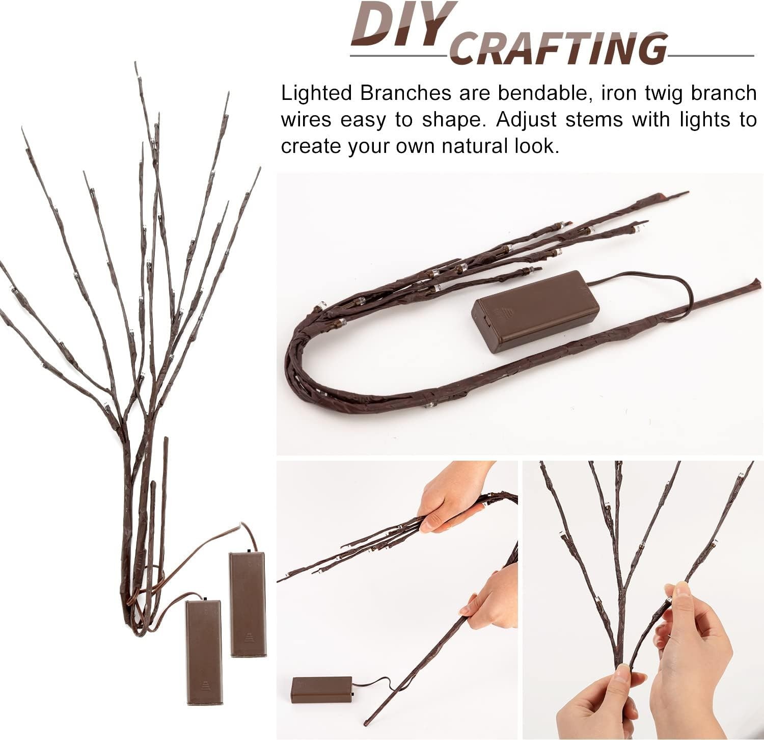 Elegant Lighted Twigs with 20 Bright Bulbs – 30 Inch Warm Yellow for Indoor &…