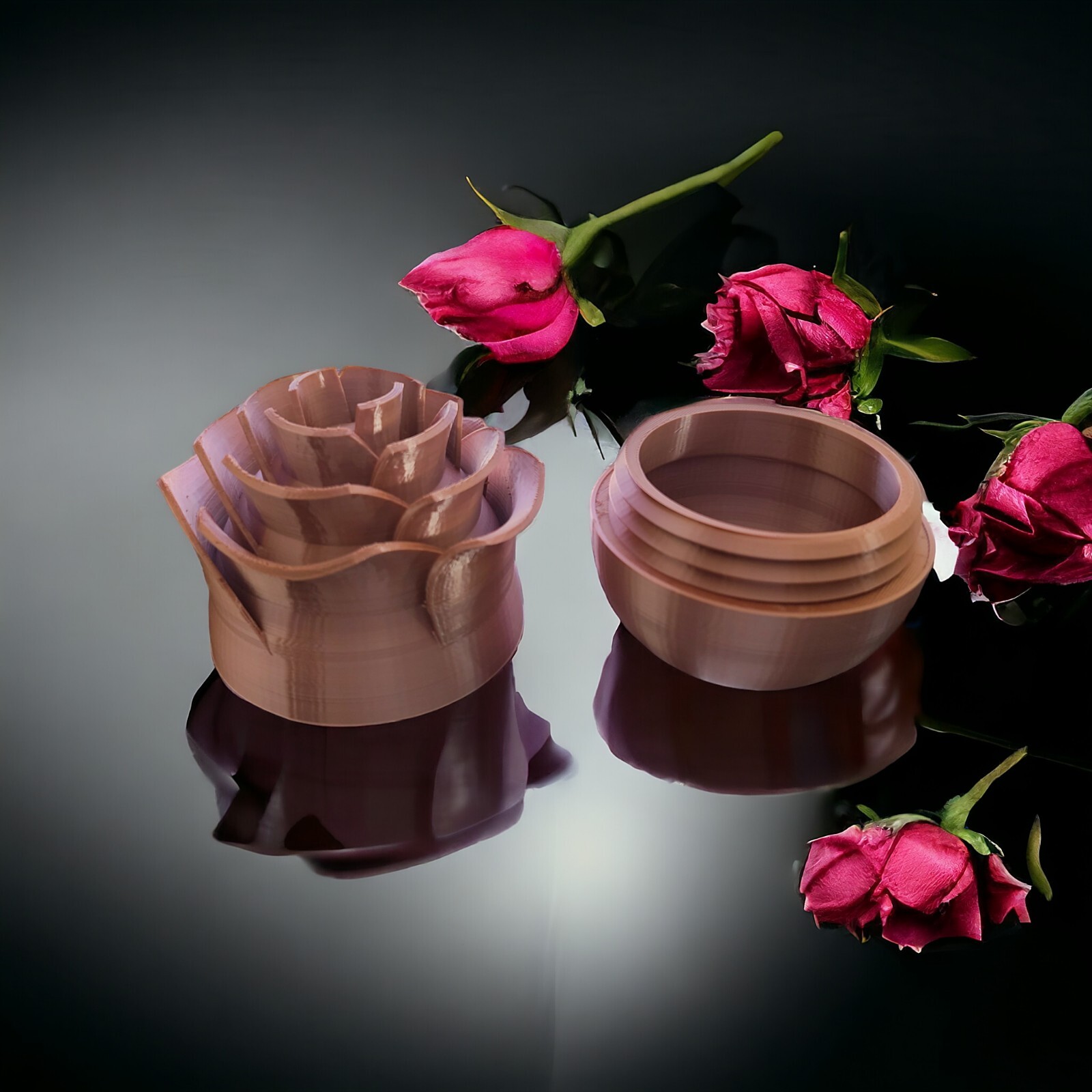 3d print, Smooth Rose Container, Valentines Day, Mother’s Day, gift for Her